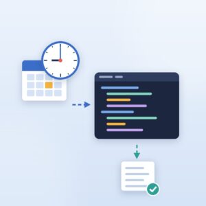 タスクスケジューラでスクリプトを定時実行する流れの図